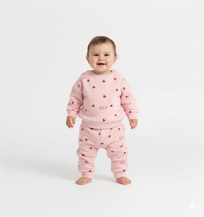 Orjinal Marka Baby Takım Pembe Kalpli