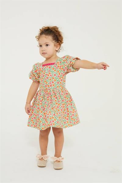 Pembe Desenli  Elbise 