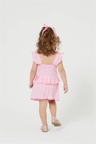 Pileli Etekli Pembe Takım(Toka Hediyelidir)