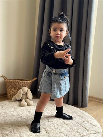 Şortlu Kot Etek Takım 