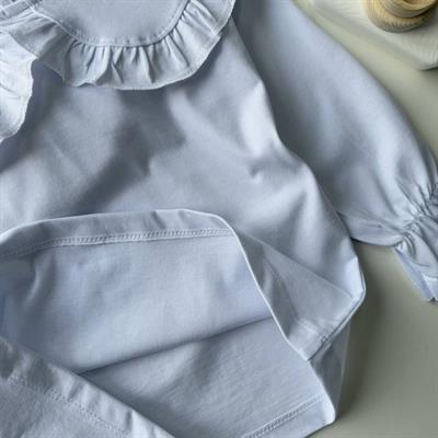 Uzun Kollu Bebe Yaka Tshırt Beyaz