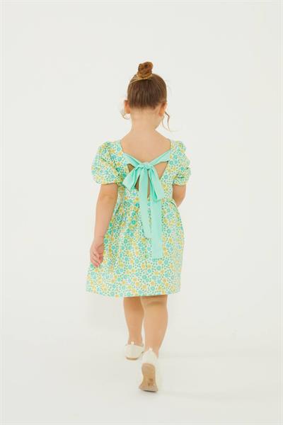 Yeşil Desenli  Elbise 