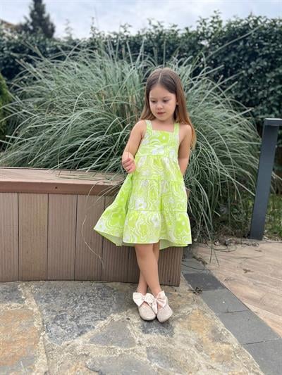 Yeşil Desenli Elbise 