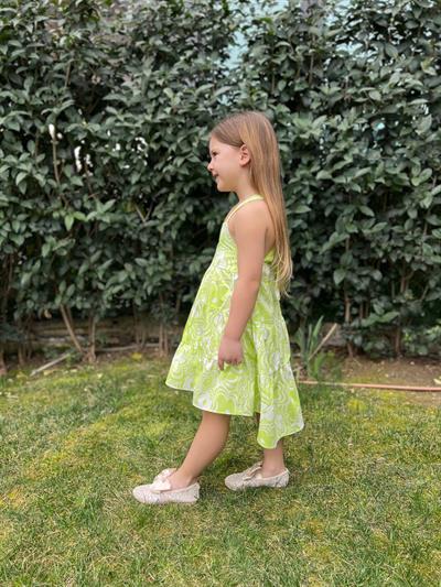 Yeşil Desenli Elbise 