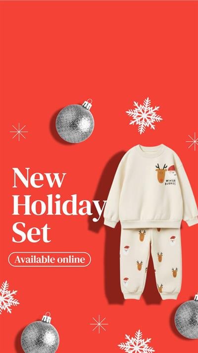 Yılbaşı Temalı Geyikli Krem Takım 