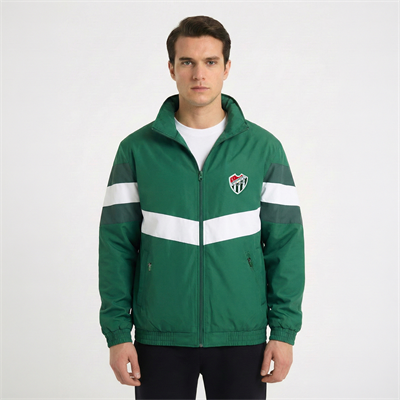 YAĞMURLUK YEŞİL BEYAZ KOL LASTİKLİ 