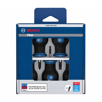 BOSCH Düz ve Yıldız Uçlu Topaç Tornavida Takımı Pro PZ/SL 5 Parça