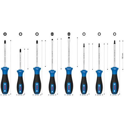 BOSCH Düz Yıldız ve Torx Uçlu Tornavida Takımı 8 Parça