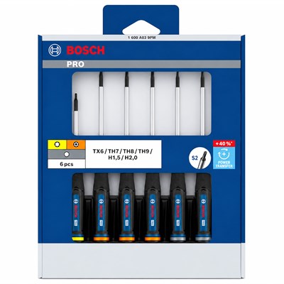 BOSCH Torx Uçlu Klemens Tornavida Takımı Hassas Pro TX/TH/H 6 Parça