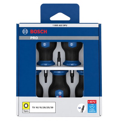 BOSCH Torx Uçlu Topaç Tornavida Takımı Pro 5 Parça