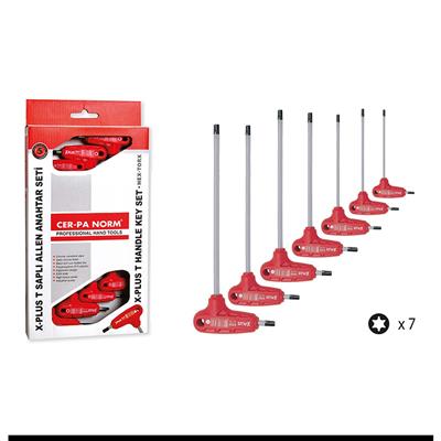 CER-PA NORM T Saplı Torx Allen Anahtar Takımı X-Plus 7 Parça
