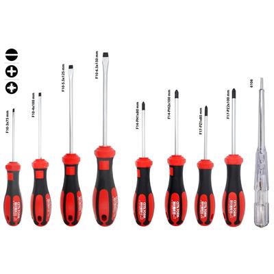 CETA FORM Düz Uçlu Tornavida Takımı C-Plus PH/PZ+6106 9 Parça