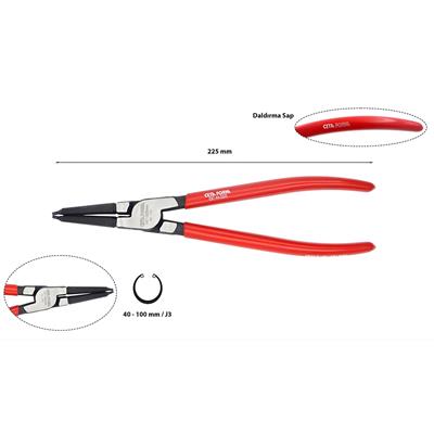 CETA FORM İç Segman Pensesi Yaysız Düz 225 mm