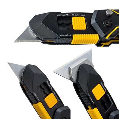 CETA FORM J47DUO Çift Fonksiyonlu Katlanır Trapez Maket Bıçağı Falçata