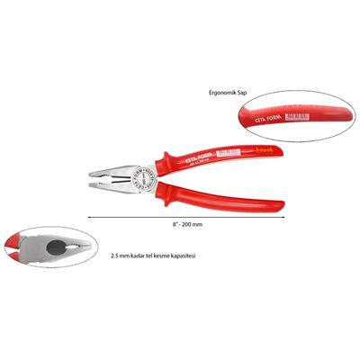 CETA FORM Kombine Pense Polişajlı UniGrip Sap 200 mm