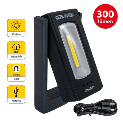 CETA FORM Kompakt Şarjlı Led Çalışma Lambası 300 Lümen