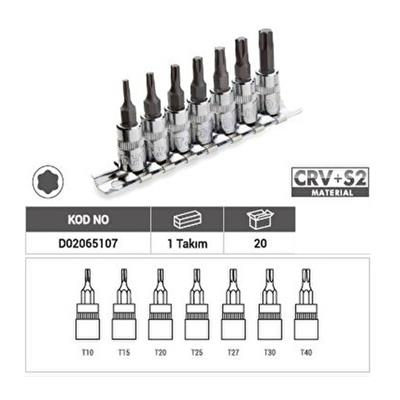 DHT 1/4 Torx Uçlu Lokma Takımı 7 Parça