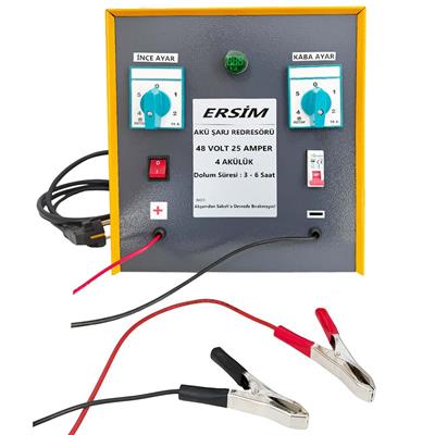 ERSIM Akü Şarj Cihazı 48 V 25 Amper 4 Akülük