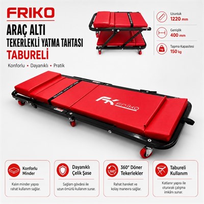 FRIKO Araç Altı Tekerlekli Yatma Tahtası Tabureli