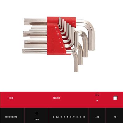 IZELTAS Allen Anahtar Takımı 10 Parça
