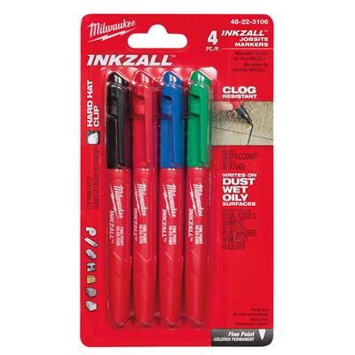 MILWAUKEE 4 Farklı Renkli Marker İşaretleme Kalemi 4 Adet