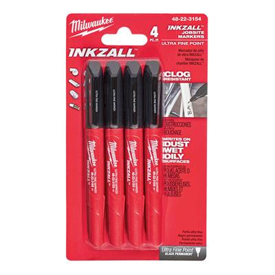 MILWAUKEE Inkzall İnce Uçlu Marker İşaretleme Kalemi 4 Adet