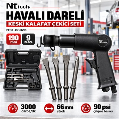 NT TOOLS Havalı Darbeli Keski Kalafat Çekici Seti 190 mm