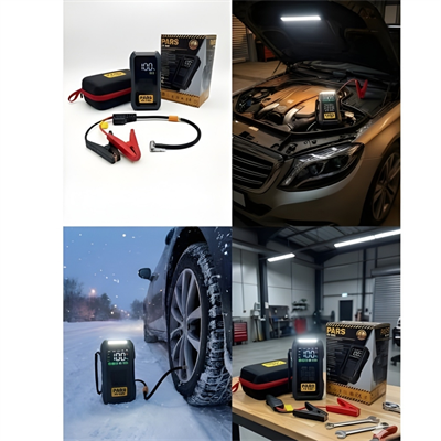 PARS 1085 Dijital Lastik Şişirme Pompası ve Jump Starter 13000Mah