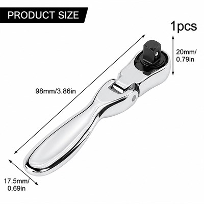 RICO 1/4 Mafsallı Lokma Cırcır Kolu 72 Diş Mini 2 in 1