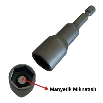 RICO Manyetik Bits Saplı Lokma Adaptörü HEX 13 mm x 65 mm