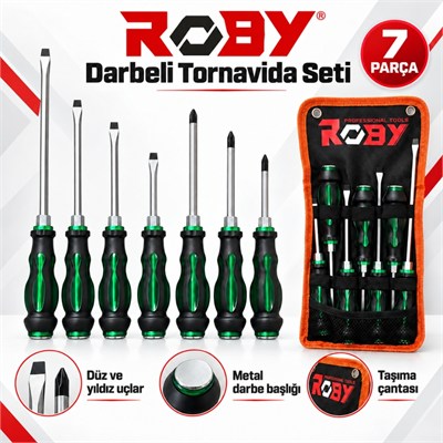 ROBY Darbeli Tornavida Seti 7 Parça