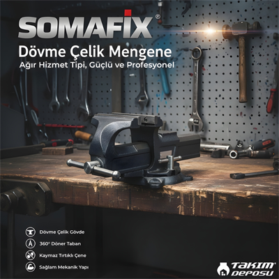SOMAFIX Dövme Çelik Mengene 200 mm