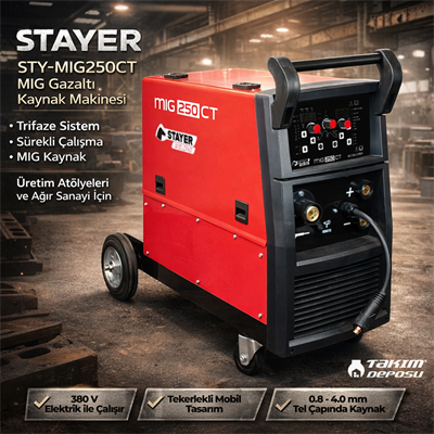 STAYER STY-MIG250CT MIG Trifaze Gazaltı Kaynak Makinesi 250A