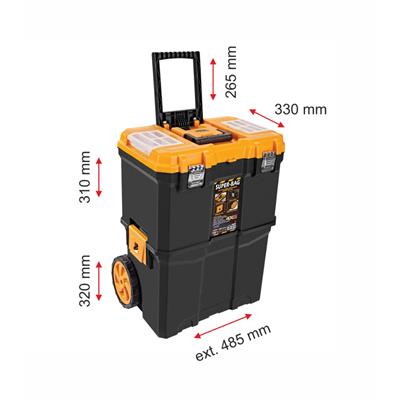 Süper Bag ASR-5070 Çift Katlı Mobil Tekerlekli Takım Çantası Geniş Hacim