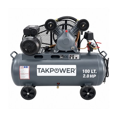 TAKPOWER 100 LT Hava Kompresörü V Kafa Çift Piston 8 Bar 220V