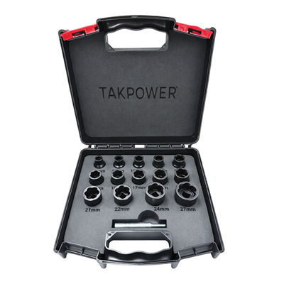 TAKPOWER 1/2 Twist Lokma Seti Hasarlı Cıvata ve Somun Sökme 14 Parça