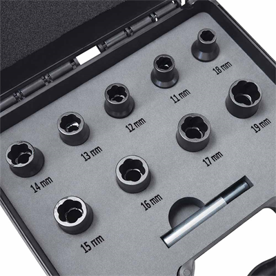 TAKPOWER 1/2 Twist Lokma Seti Hasarlı Cıvata ve Somun Sökme 9 Parça