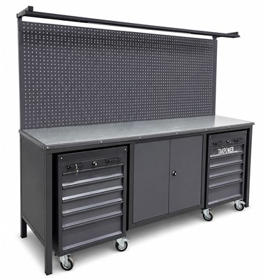 TAKPOWER 2.5 Metre Takım Tezgahı 2 Dolaplı + 2 Boş Takım Arabası