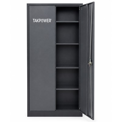 TAKPOWER 2 Kapaklı Metal Dolap - 198 lik Dosya Dolabı Antrasit Gri