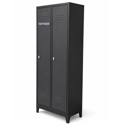 TAKPOWER 2 Kapaklı Metal Dolap - Soyunma Dolabı Antrasit Gri