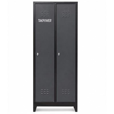 TAKPOWER 2 Kapaklı Metal Dolap - Soyunma Dolabı Antrasit Gri