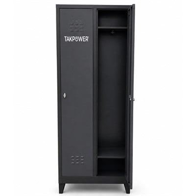 TAKPOWER 2 Kapaklı Metal Dolap - Soyunma Dolabı Antrasit Gri