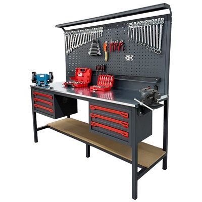 TAKPOWER 2 Metre CETA FORM Dolu Takım Tezgahı 6 Çekmeceli Premium