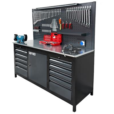 TAKPOWER 2 Metre CETA FORM Dolu Takım Tezgahı 10 Çekmeceli 1 Dolaplı Premium