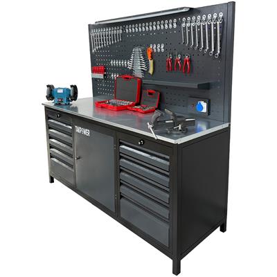 TAKPOWER 2 Metre Dolu Takım Tezgahı 10 Çekmeceli 1 Dolaplı Premium