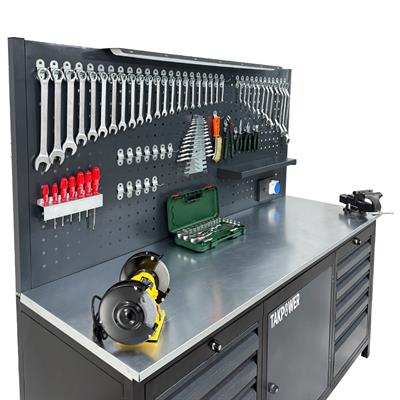 TAKPOWER 2 Metre Dolu Takım Tezgahı 10 Çekmeceli 1 Dolaplı Eko