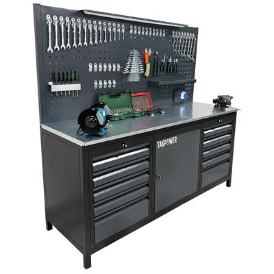 TAKPOWER 2 Metre Dolu Takım Tezgahı 10 Çekmeceli 1 Dolaplı Pro