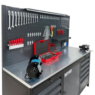 TAKPOWER 2 Metre Dolu Takım Tezgahı 10 Çekmeceli 1 Dolaplı Premium