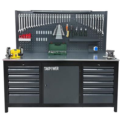 TAKPOWER 2 Metre Dolu Takım Tezgahı 10 Çekmeceli 1 Dolaplı Eko
