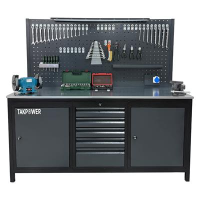 TAKPOWER 2 Metre Dolu Takım Tezgahı 5 Çekmeceli 2 Dolaplı Pro